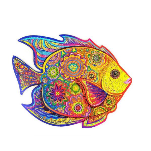 Wooden Jigsaw Puzzle Fish Shape Size A3