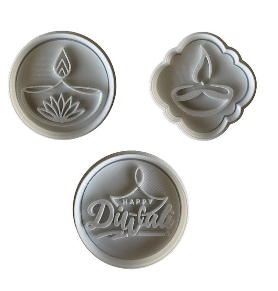 3 x Diwali Theme Cookie Cutters 7cm Set 5