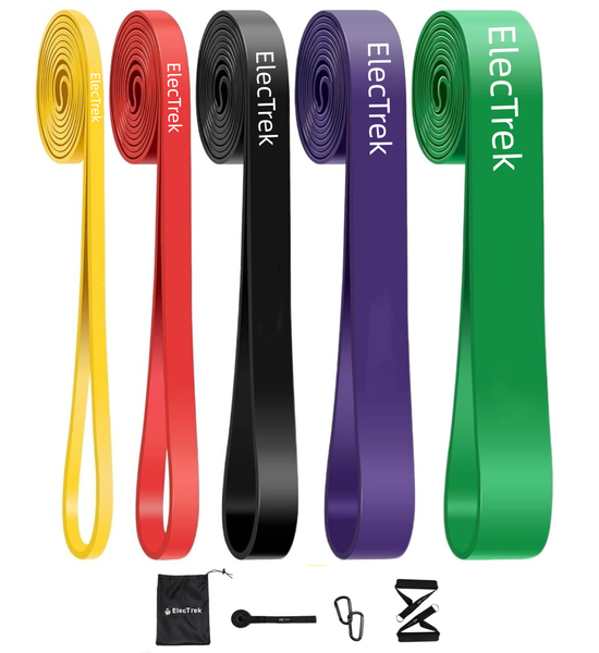 ElecTrek 5 Pieces Fitness Resistance Loop Bands Pilates Stretching Set-5