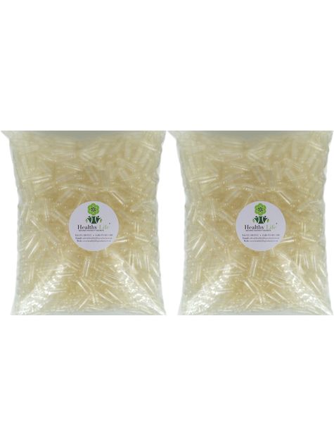 Healthy Life- Clear Empty GELATIN Capsules Size 1- 2 Packs of 1000