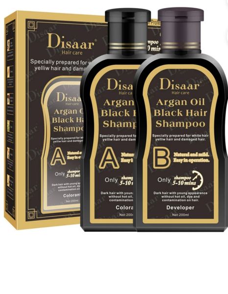 Lilhe Argan Oil Black Hair Shampoo with Colorant &amp; DeveloperBy Disaar
