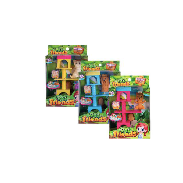 Pet Friends- Assorted Pet Play Set With Toy Dog Pack Of 3 x1
