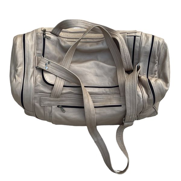 Genuine Pure Leather Large Capacity Travel Duffel Bag - Brown
