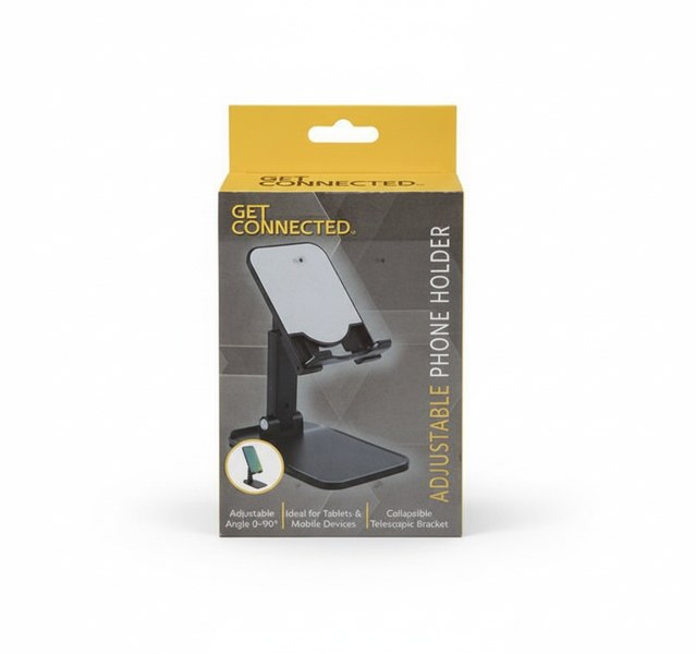 Get Connected Adjustable Mobile Phone Stand with 270-Degree Rotation