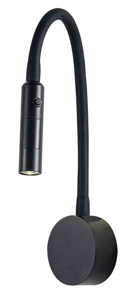 3 Watt LED Slimline Flexible Bedside Wall Light