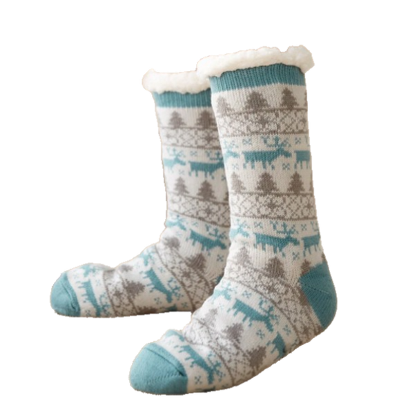 Women Warm Slipper Socks - Green