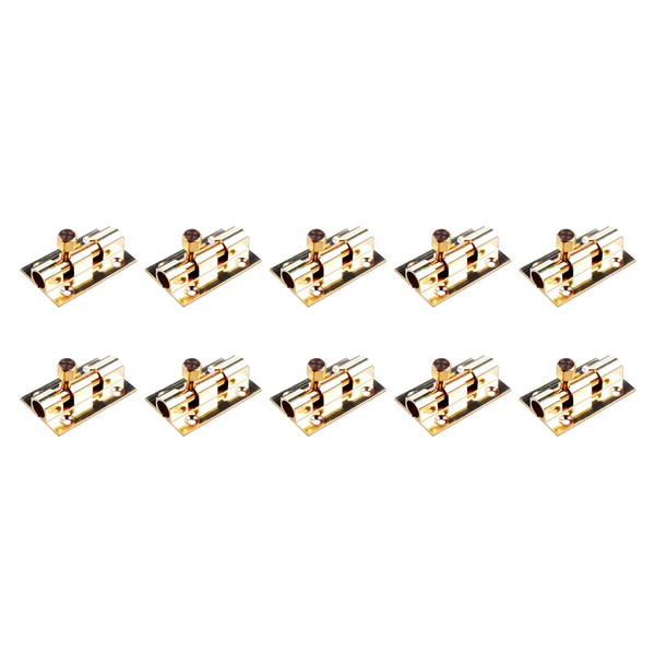 10pcs 1 5-Inch Long Brass Door Latch Sliding Lock Barrel Bolt Gold