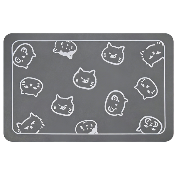 Non-Slip, Waterproof Pet Feeding Mat, Light Gray, 40x50cm