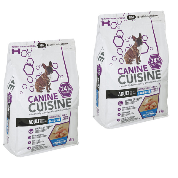 Canine Cuisine Dog Food Adult Rich In Chicken &amp; Potato Flavoured (2 x 4kg)