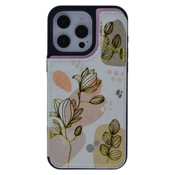 Floral Wallet Flip Phone Case With Card Slots - Compatible With iPhone