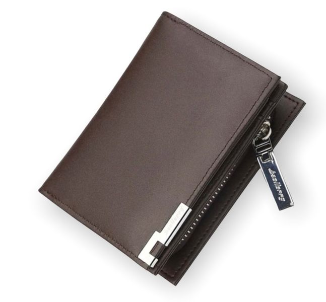 Men Metal Decor Zipper Side Wallet