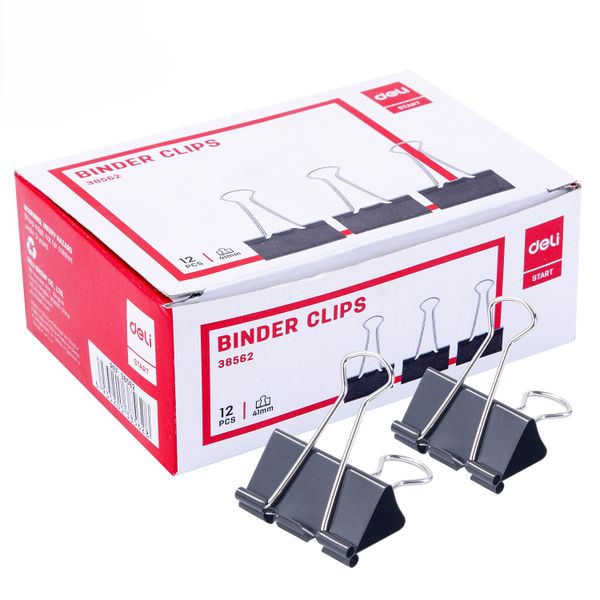 Fold Back Clips 41mm - Black (12pcs)