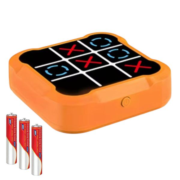 SmartPlay 4 in 1 Mini Game Console Tic Tac Toe Memory Handheld Fun - Orange