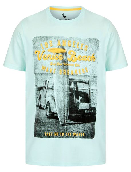 Tokyo Laundry Men's - To The Waves Motif Cotton Jersey T-Shirt in Blue - (Parallel Import)