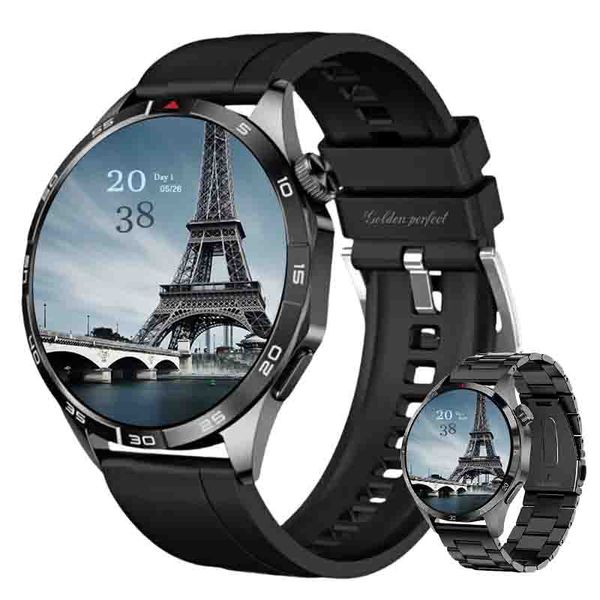 Men's Authority Smartwatch Android &amp; iOS Compatible 1.43" Black Dual-Strap