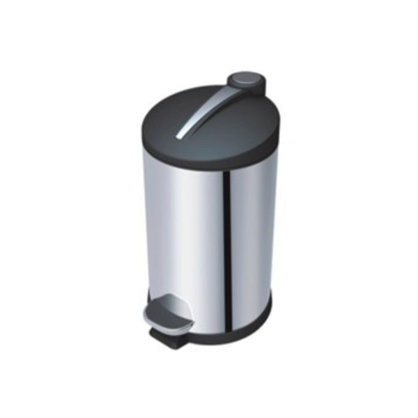 Silver Cylindrical Step-On Bin - 3L
