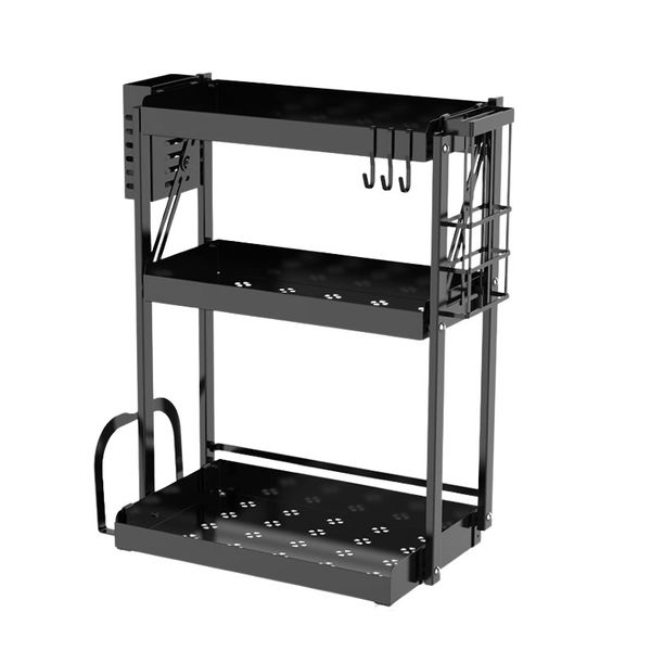 3-Tier Multi-Functional Foldable Metal Spice Storage Unit