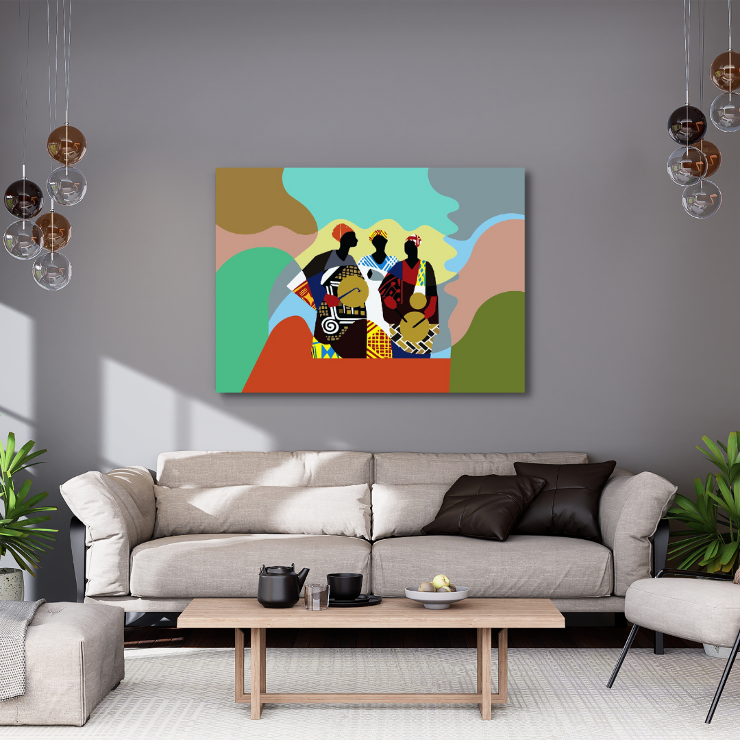 Canvas Wall Art - African Drummers Artwork