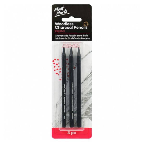 Mont Marte Woodless Charcoal Pencils 3pce