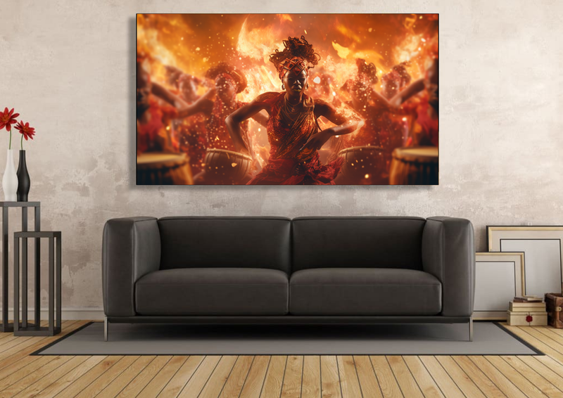 Canvas Wall Art - Rhythmic Fire Abstract - IM0343