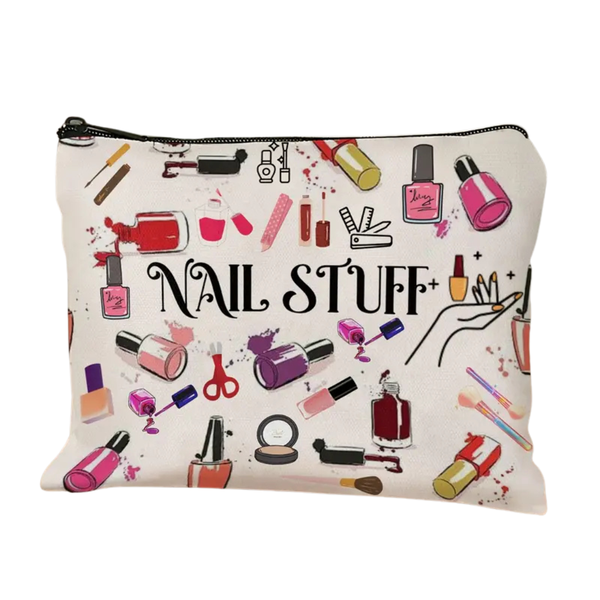 The Nail Stuff bag- Creative Canvas Zipper/Storage Bag Or For Hand bag