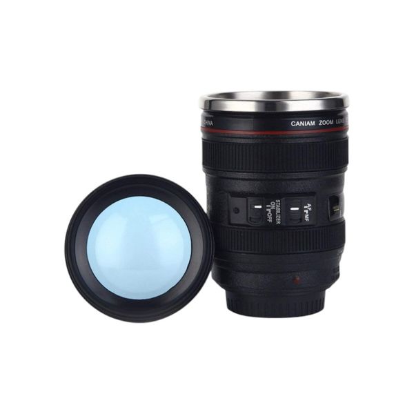 Camera Lens Replica Thermal Travel Mug - Black