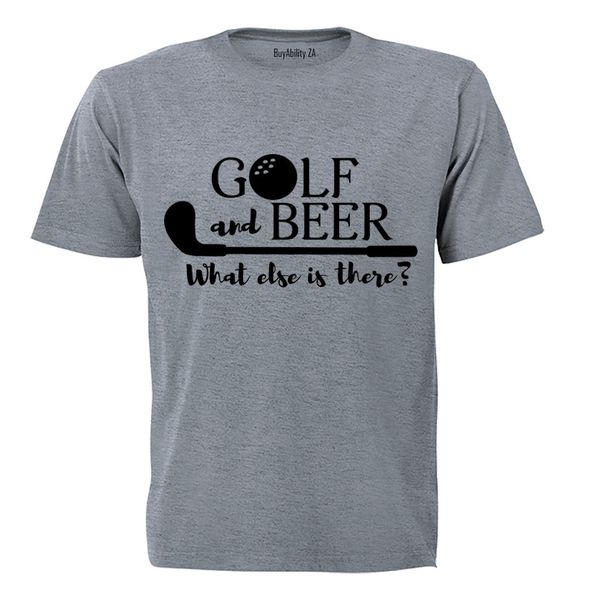 Golf &amp; Beer - What Else Is There? - Mens - T-Shirt - White