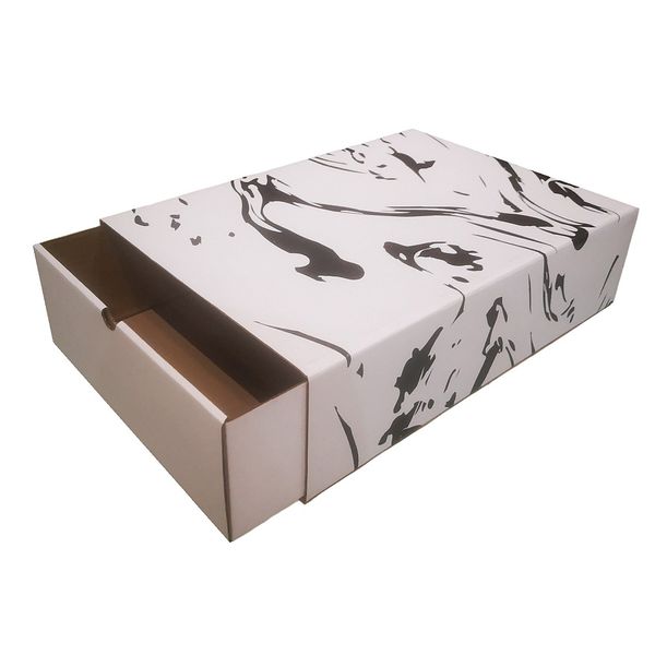 Gift Box Match Box Design 10 Pack - Marble 35cm x 24cm x 9CM