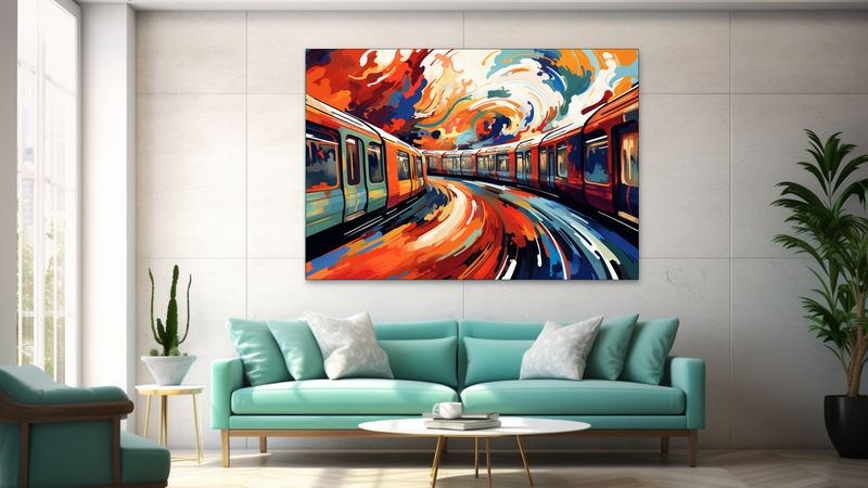 Canvas Wall Art - London on Underground Abstract - JT0019