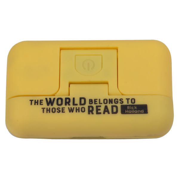 Glow In The Dark Book Light - The World Belongs To Those Who Read, Yellow