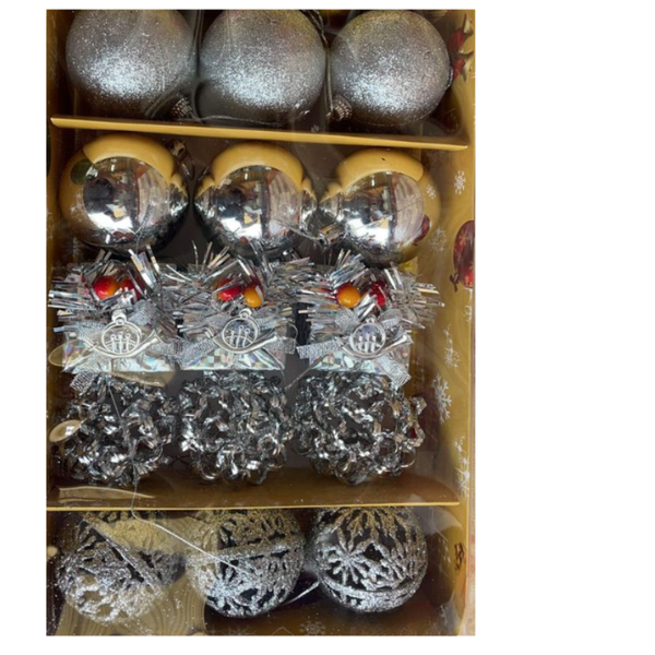15pcs Silver Shatterproof Christmas Baubles Ball Christmas Tree Decorations