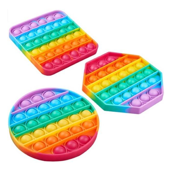 Fidget Toys 3 Pack, Push Pop Bubble Sensory 12cm