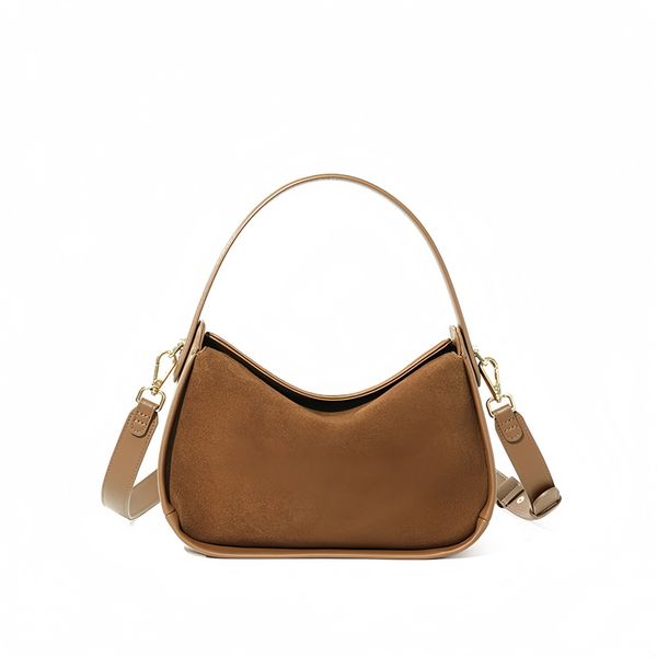 Women's Genuine Leather Suede Hobo Bag, Chic Shoulder Handbag