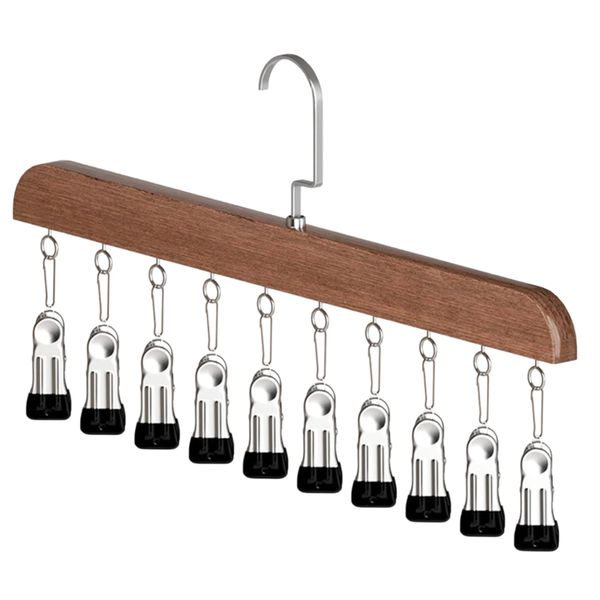Closet Organizer with 10 Clips - Space Saving Hanging Closet Organizer
