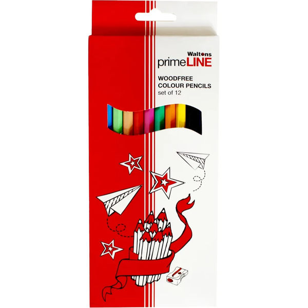 Primeline- Woodfree Colour Pencils- Set of 12 ×4