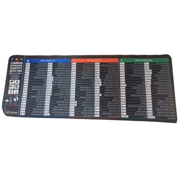 Office Mouse Pad with MS Office Shortcuts - Word, Excel, PowerPoint -1 Pack