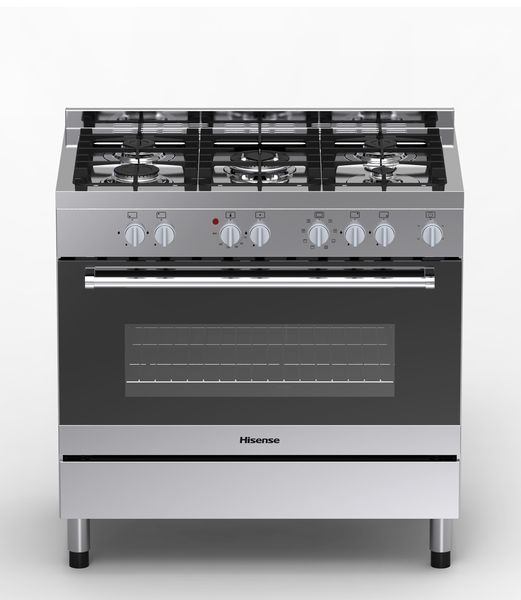 Hisense 90cm 5 Burner Gas/Electric Stove-Stainless Steel