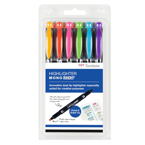 Tombow MONO Edge Highlighters Set of 6