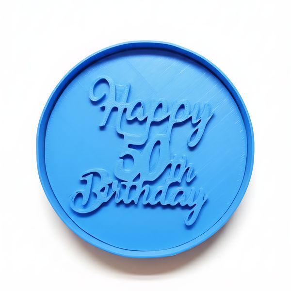50th Birthday Bento Cake Fondant Stamp