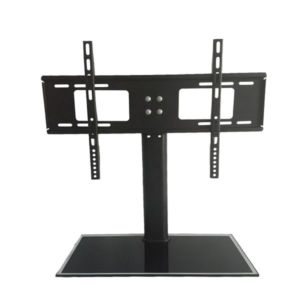 Height Adjustment Iron Tabletop TV Stand with Swivel &amp; Base - Black