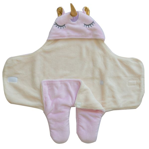 Baby Swaddle Blanket with Unicorn Hood - Purple - 0-6 Months