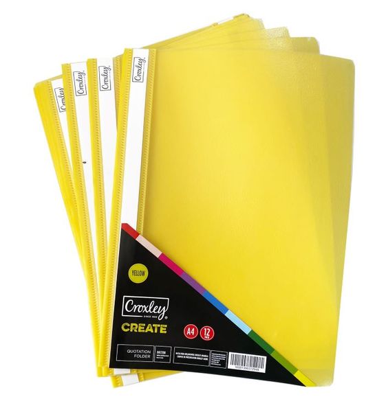 Croxley Quotation Folder Yellow Pack of 12's