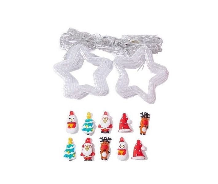 LED Star Curtain Lights Indoor &amp; Outdoor Holiday Decor