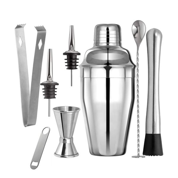 8 Piece Mixologist Cocktail Bartender Set With Cocktail Container