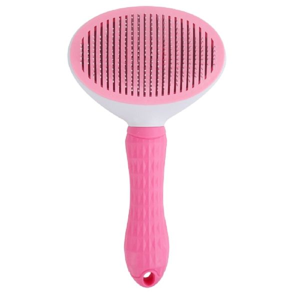 Pet Hair Removal Gooming Tool Self Cleaning Slicker Brush For Dogs And Cats