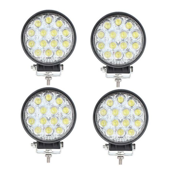 4Pcs 42W 4WD Round LED Work Light For off-road ATV UTV