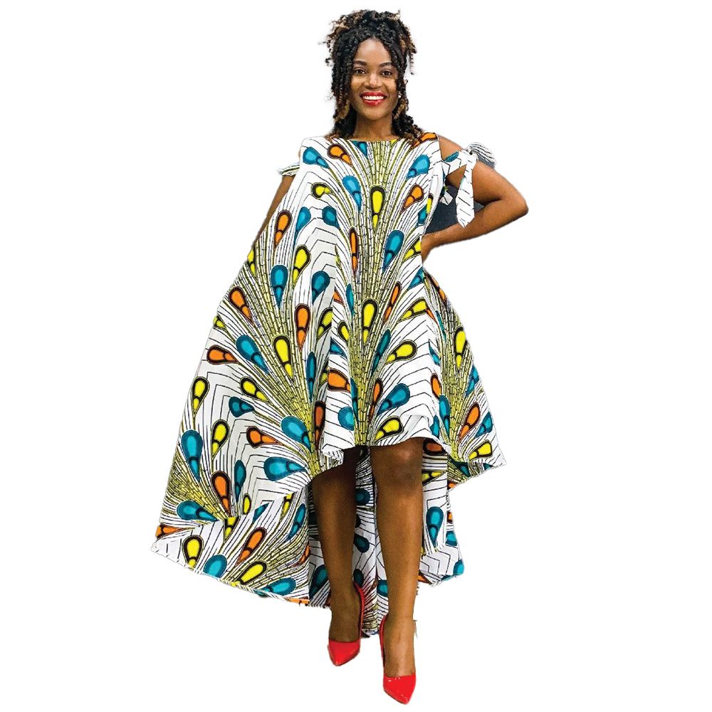 Africa Fashion House Kundai Mix Color Peacock Flare Dress | Shop Today ...