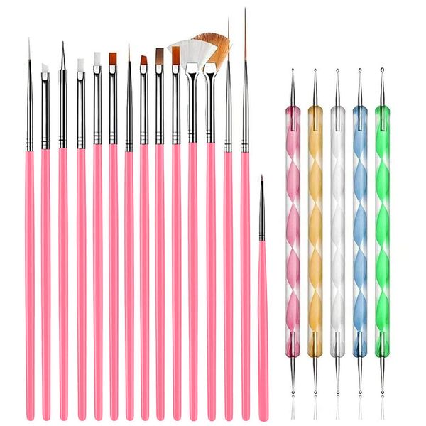 20 Piece Nail Art Design Tools Pen Brush Set