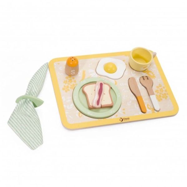 Classic World Pretend Play Vintage Breakfast Tray Toy Set