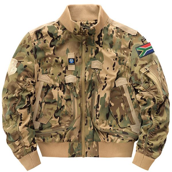 Tactical Bomber Jacket For Men Men's Military Jacket Pilot Jacket - Camo